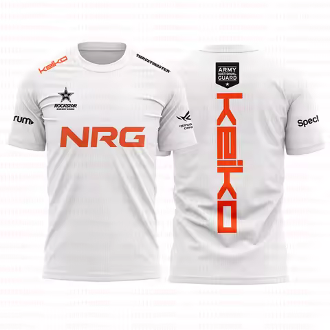 NRG Team 2026 White New Uniform T-shirt Fashion Esports Game Club Valorant Ethan Tops Men Streetwear