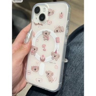Phone Phone Case Suitable for iPhone x xs xr xsmax 11 12 13 14 15 Pro max Plus Cute Sloth Koala Transparent Soft Case All-Inclusive Large Hole Shock-resistant Mobile Phone Protective Case Shell 621G