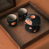 橘子企鵝手繪茶杯 | 日式手工功夫茶具 | 可愛禮物