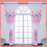 {lowerprice}  1 Sheet Window Gauze Rod Pocket Design Pastoral Translucent Beautiful Printing Sheer Curtain Home Decoration