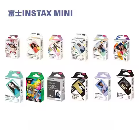 Fujifilm Macaron Blue Gray Mono Chrome Instax Mini Color Film 10/50 Sheets For Fujifilm Instant Came
