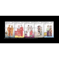 2009 Malaysia Traditional Wedding Costumes Set of 5v Stamps CTO Used no gum Fine