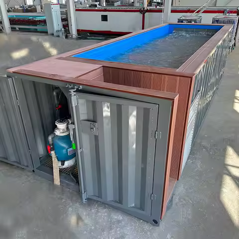 Window Attachment Frame Simple Brain Power Storage Container Prefabricated Inground 20ft 40ft Outdoo
