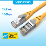 Vention Cat6a Double Shielded LAN Cable 10Gbps Patch Cord Yellow for PC/Router/Laptop