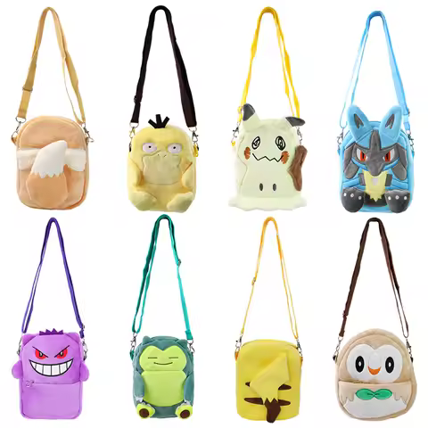 Pokemon Bag plush Toys Cute Eevee Charizard Mimikyu Backpack Stuffde Peluche Rowlet Gengar Snorlax S
