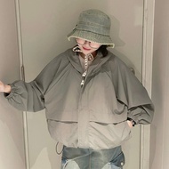 KAWU parachuteJacket with inner pocket, genuine wrinkled parachute fabric lined with 100% cotton sil