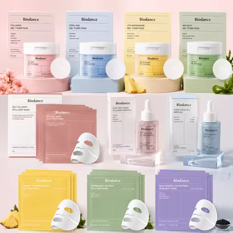 Biodance Bio-Collagen Skincare Set - Overnight Gel Mask, Toner Pads & Ampoule Essence for Hydrating,