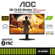 AOC Q27G40ZDF - 27 inch QHD 240Hz QD-OLED Gaming Monitor (3Yrs AOC Warranty)