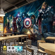 3d Three-Dimensional Avengers Wallpaper Marvel Theme Bar Internet Cafe Wallpaper Internet Cafe Gym H
