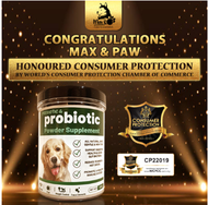 Max &amp; Paw Pet Supplement Probiotic FOR CAT &amp; DOG - All Natural Probiotic Powder + Organic Prebiotic - 200g