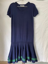 包順豐📦Free SF 🇯🇵Sacai深藍色針織連身裙🎾下擺喺不同針織風格 似網球裙