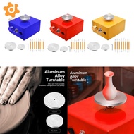 [utruiut0k] Mini Pottery Wheel Turntable Tabletop Pottery Machine Tabletop Electric Pottery