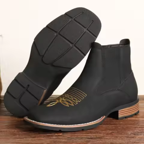 Boots for Men Chelsea Boots Embroidered Mens Boots Man Shoes Vintage Boot