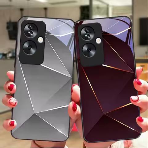 Geometric Prism For Oppo A79 5G 58 78 74 60 4G Reno 11F Realme GT 6 11 Note 50 10 C55 X2 Tempered Gl