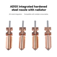 One-piece Hardened Steel Nozzle with Heat Sink for Flashforge AD5X