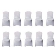 10 PCS Chair Cover Stretch Slipcovers White Polyester Dining Chair Decoration Covers For Wedding Party