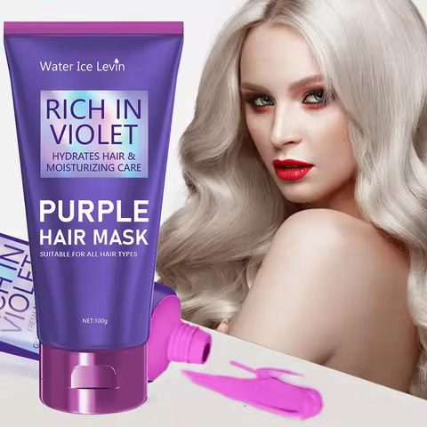 Purple Repair Hair Mask Keratin Deep Nourishing Dry Frizzy Damaged Treatment Collagen Magical 5 Seco