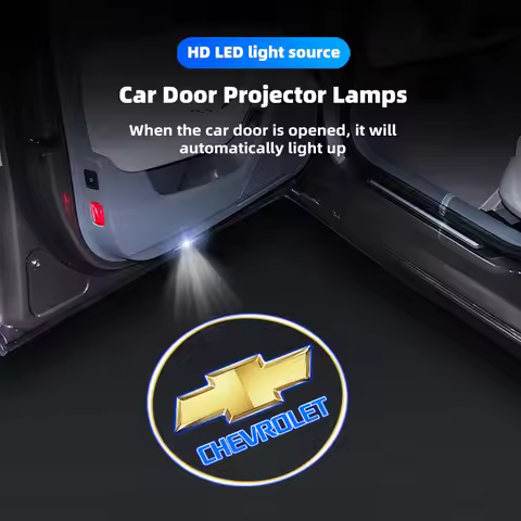 2Pcs Car Door Welcome Lamp HD LED Emblem Projector Lights For Chevrolet Cruze Spark Captiva Suburban