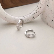 Silver Zhen S925 Sterling Silver Flashing Diamond Square Diamond Earrings Diamond-Studded Zircon Ear