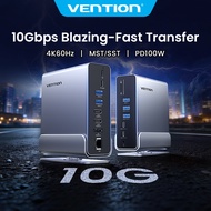 Vention 15-in-1 USB C HUB Docking Station Monitor Dock USB 3.2 10Gbps 4K HDMI DP 60Hz RJ45 1000Mbps 