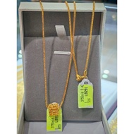 Emas 375 gold rantai leher belut & loket sempuah