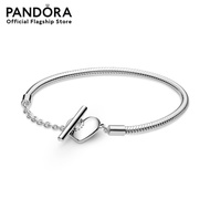 Pandora Moments Heart T-Bar Snake Chain Bracelet สร้อยข้อมือ สร้อยข้อมือแพนดอร่า แพนดอร่า สร้อยข้อมื