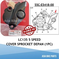 Yamaha Original LC135 5 Speed 5S Chain Case Cover Matt Black Penutup Sprocket Depan - 55C-E5418-00