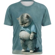 Men's T-Shirts Funny T-Shirt for Men 3D Cat Graphic Print Tees Summer Shirts for Men Casual Short Sl
