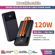 [SG STOCK]CCC  3C PD20W 20000mAh Fast Charge QC22.5w PG-962 Powerbank with Build in Cable PG-961 100