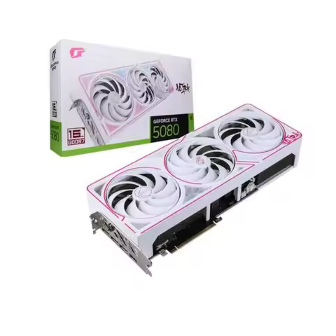 iGame RTX 5080 16GB Black Vulcan White Vulcan PC Desktop Light Chasing AI Backplug Graphics Card