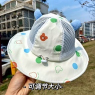 Children Hats Big Brims Sunscreen Sunshade Bucket Hats Baby Boys Baby Girls Baby Mesh Adjustable Bas