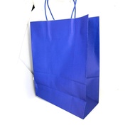 12 PCS PAPERBAG STRAP BLUE NAVY KRAFT 26X12X33 YYP