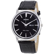 Orient Men's Quartz Black Leather Strap Watch FUG1R002B6