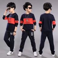 Boy Clothes Kids 3-13 years Fashion Clothing Handsome Long Sleeve T-shirt + Pants Set