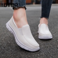 KOTBA New Women Nurse Shoes Rocking Shoes Light Thick Soled Slip Flat Shoes Nurse White Shoes Casual