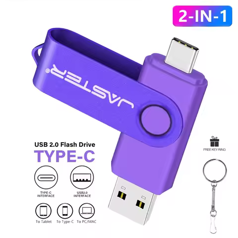 TYPE-C USB Flash Drive 64GB 2 in 1 Real Capacity Pen Drive 32GB Gift Keychain Memory Stick Business 