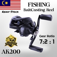 【AK200】Mesin Pancing BC BaitCasting Fishing Reel Ratio 7:2 :1 High Speed Casting Reel 18+1BB Mesin P