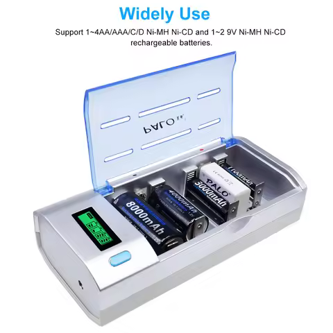 Newest Smart Intelligent LCD Display Battery Charger For 1.2v NiCd NiMh AA/AAA/C/D Rechargeable Batt