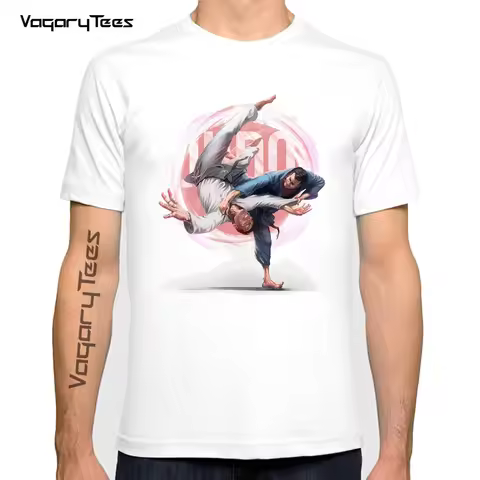 Vintage Creative Judo T shirt Summer Tops jiu jitsu martial arts T shirt Casual Soft Clothes Streetw