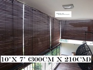 Wooden Blinds Outdoor, Bidai Kayu Meranti, 10'(W) x 7'(H) (Walnut), 户外木帘bidai Kayu,