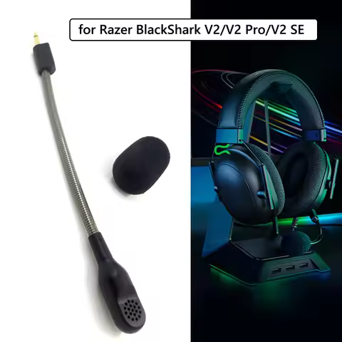 Replacement Game Microphone Portable Stereo Studio Gaming Headset for Razer BlackShark V2/V2 Pro/V2 