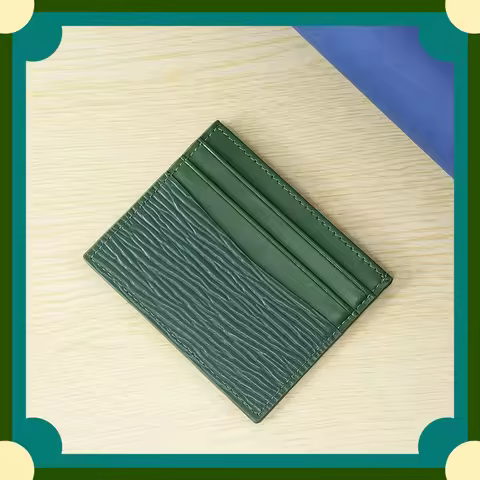 Business Leather Card Holder Men Women Original Trend Design Fashion Color Blo Water Ripple Cowhide 