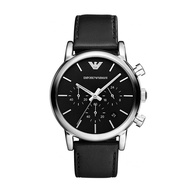 Emporio Armani AR1828 Chronograph  Quartz Black Leather Men Watch [Pre-order]