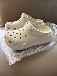 Crocs Crush clog 米白色 厚底鞋