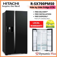 Hitachi R-SX700PMS0 Deluxe Side by Side Fridge 573L FREE GIFT - RICE COOKER RZ-PMA10Y (worth $159)