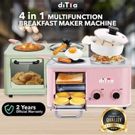 DITTA 1200W 8L 4 in 1 Multifunction Breakfast Machine Mini Bread Toaster Baking Oven Fry Pan Hot Pot