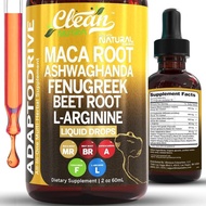 Organic Maca Root Liquid Drops with Ashwagandha, Fenugreek, Beet Root and L-Arginine Liquid Multivit
