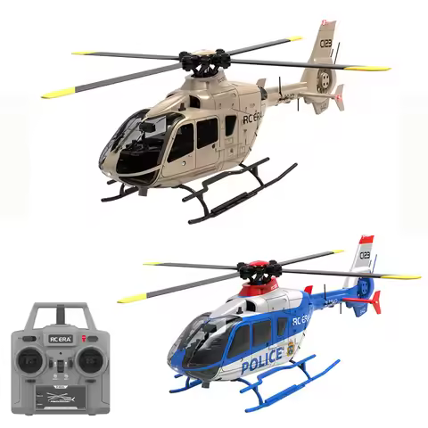 C123 6CH RC Helicopter EC135 Double Brushless Direct Drive Single Paddle Aileron Free Helicopter mod