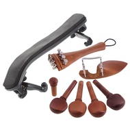 Adjustable Violin Chin Shoulder Rest Pad Size 3/4 4/4 & A Natural Jujube Wood 4/4 Violin Parts Acces