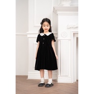 LEAH baby girl dress designed with short sleeve collar, lovely lady for 3,4,5,6,7,8,9,10 year olds -